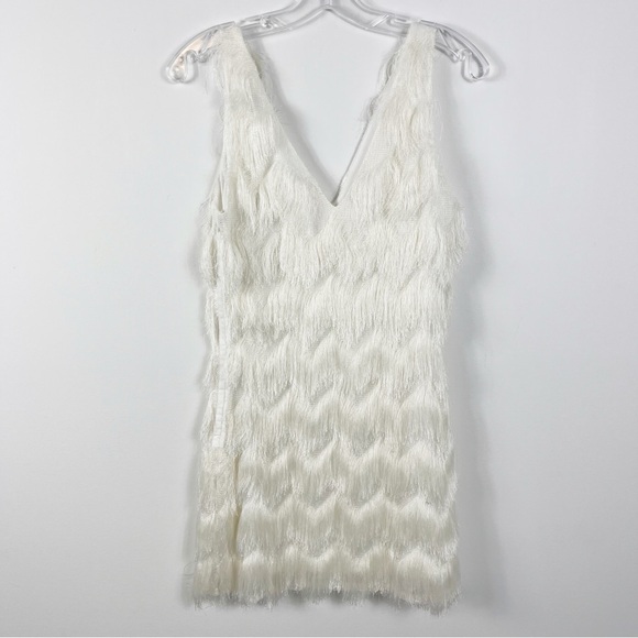 Ramy Brook Xenia Chevron Fringe Mini Dress Size 0 NWT White Ivory - Picture 3 of 7